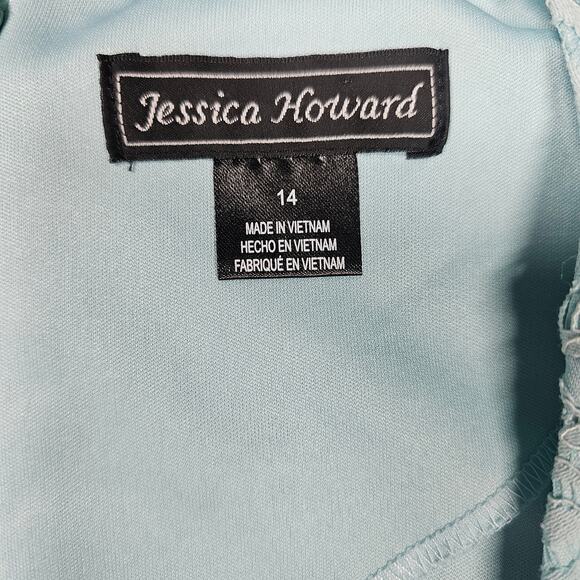 Jessica Howard 3/4 Sleeve Scallop Hem Shift Dress in Mint NWT Size 14 - Picture 7 of 10